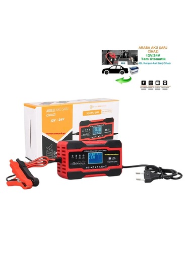 Araçlar İçin 10 Amper Led Göstergeli Akıllı Akü Şarj Cihaz 12v/24
