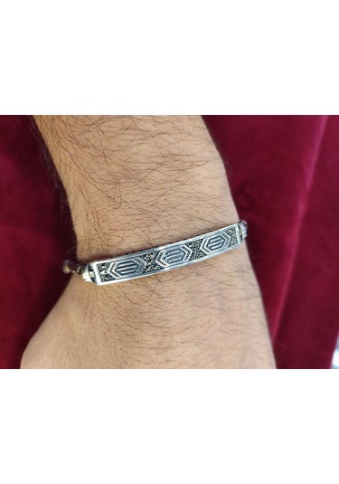 Modagümüşevi Margazit Taşlı Gümüş Erkek Kral Bileklik