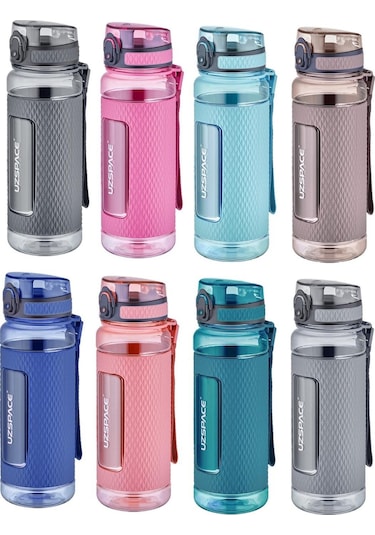 Uzspace FiftyFifty 800ml -BÜYÜK BOY- Tritan Su Matarası Silikon K