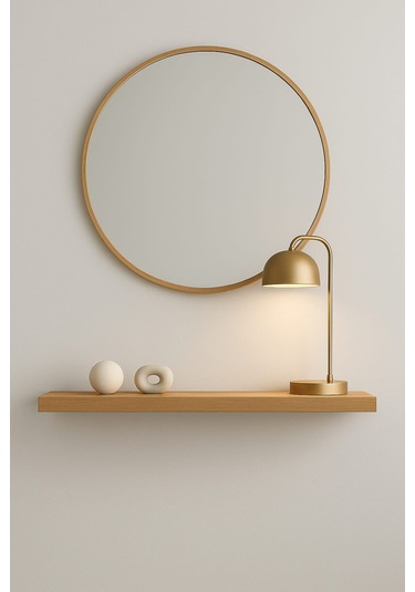 70 Cm Safir Meşe Mdf Gizli Bağlantı Duvar Rafı Dresuar Dekoratif