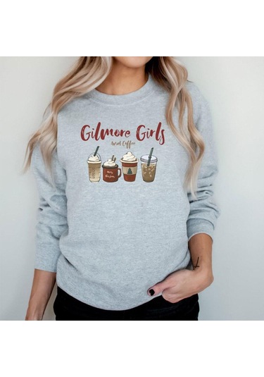 Gümüş Lorelai Gilmore Kız Kazak Gilmore Kızlar Ve Kahve Hoodie Yıldız Hollow Noel Kahve Bisiklet Yaka Kazak Noel Partisi Üst Gümüş
