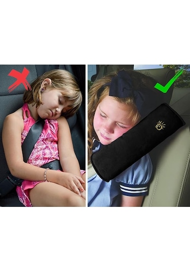 Çocuklar İçin Emniyet Kemeri Yastığı, Arabada Baş Boyun Seyahat Yastığı, Emniyet Kemeri Pedi 2 Adet