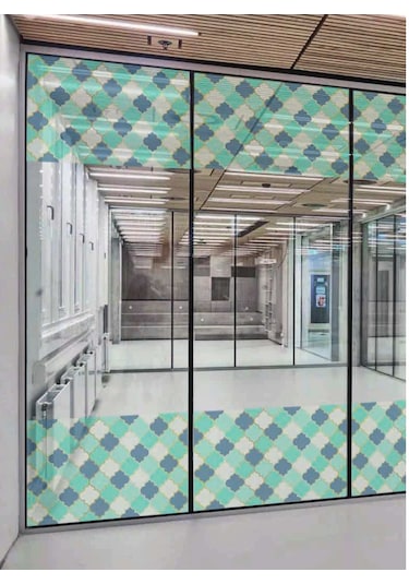 Şeffaf Vitray Desen Yapışkanlı Folyo 90cmx 2 Metre