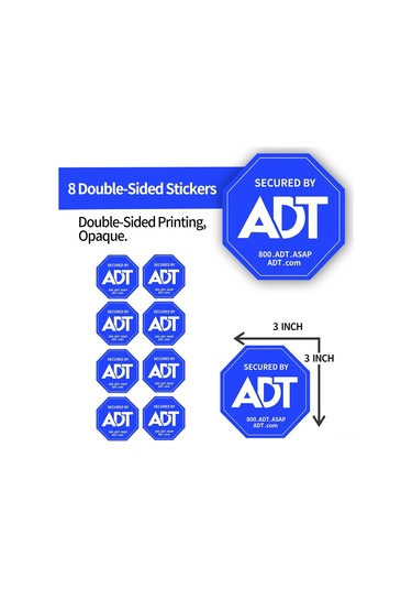 Shineyee Adt Güvenlik Stickerları 8 Adet - Çift Taraflı, Yüksek Kaliteli Baskı, Su Geçirmez, Uv Dayanıklı, Kalıcı Tutkal