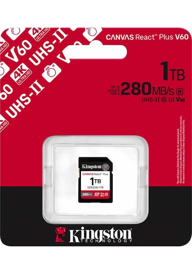 Kingston SDR2V6 Canvas React Plus V60 1 TB SD Hafıza Kartı