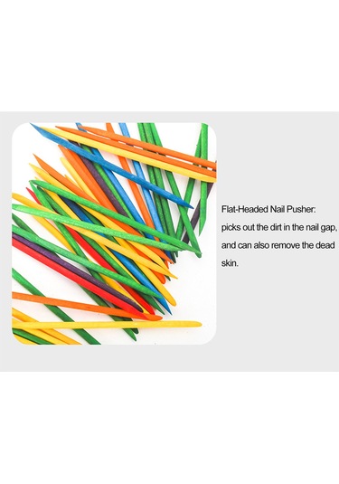 Reedark Renkli Ahşap Tırnak Çubuğu Seti - Tırnak Boyası Temizleyici Ve Kütikül Push Rodu, 100 Adet/ Paket