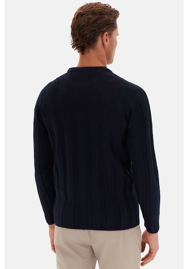 Twn Slim Fit Lacivert Rib Örgü Kazak 3ec063302441m 101