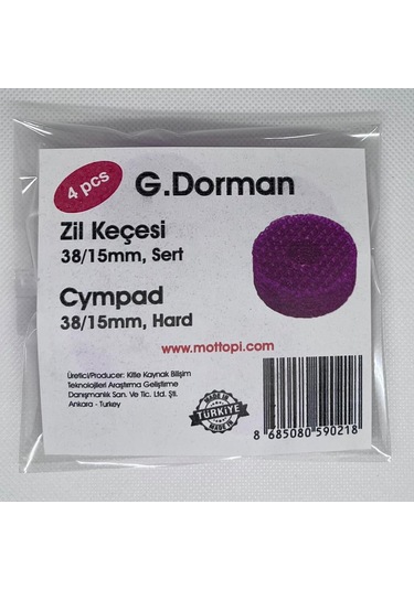 Mottopi Tpu Zil Keçesi Mor Sert, 3d Baskı, Uzun Ömürlü,38/15mm- 4 Adet