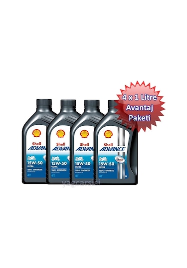 Shell Advance 4t Ultra 15w50 4x1 Litre Avantaj Paketi