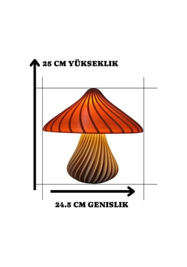 Sincara Home Mantar Abajur / Siyah Gövde 9 Renk Mor Şapka