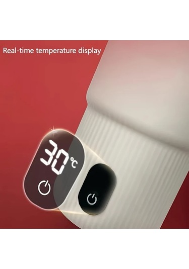 Elmpaly Pancerka Otomatik Karıştırmalı Manyetik Usb Şarjlı Kahve Termosu 316 Sus Beyaz