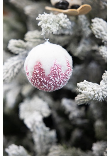 Yılbaşı Süsü 3'lü Tüylü Top Pembe 8 Cm