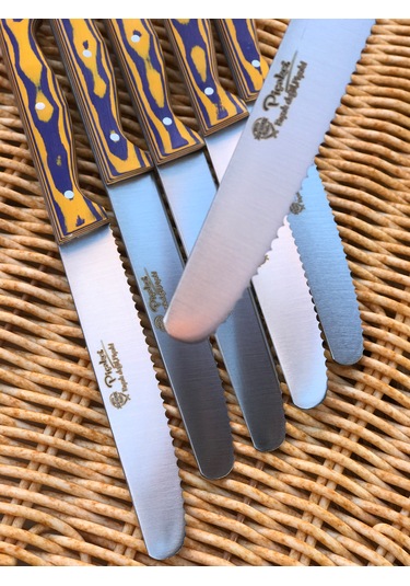 Steak Et Bıçak Seti Sarı - Lacivert