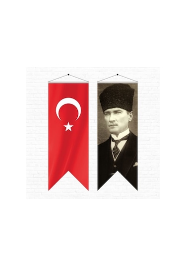 Atatürk Posteri Ve Türk Bayrağı Kırlangıç 50x150 Cm-5 Tek Ebat