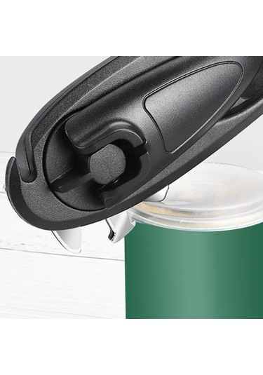 Ağır Hizmet Konserve Açacağı Manuel Kavanoz Kapağı Sökücü Yumuşak Dokunuşlu Saplı Keskin Bıçak Düz Kenarlı Çok Fonksiyonlu Şişe Açacağı Gri