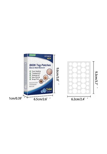 Mufunye Doğal İçerikli T-ag Cilt Yapışkanları - Tüm Cilt Tipleri İçin, 144 Adet, Su Geçirmez Ve Nefes Alabilir