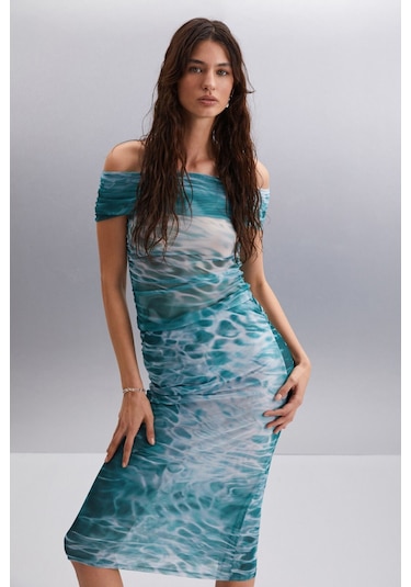 Ethıquet JAVIERA Kadın %100 Polyester Slim Desenli Etek