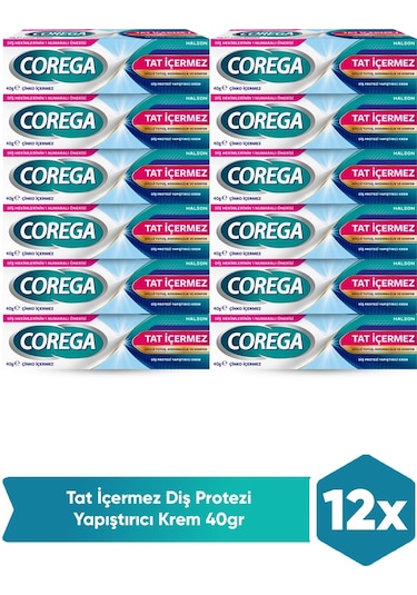 Corega Tat İçermez Yapıştırıcı Krem 12 x 40 G