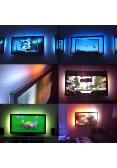 Kosona Rgb Led Şerit 30 Ledli Usb Beslemeli Dc5v 6w Kumandalı Ip65 Su Geçirmez 16 Renk 4 Işık Efekti Fade/flash Smd3528 0.5m Uzunluk