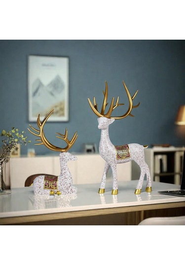 Homyl Yatak Odası Masaüstü Oturma Için 2 Adet Ren Geyiği 10cmx20cm
