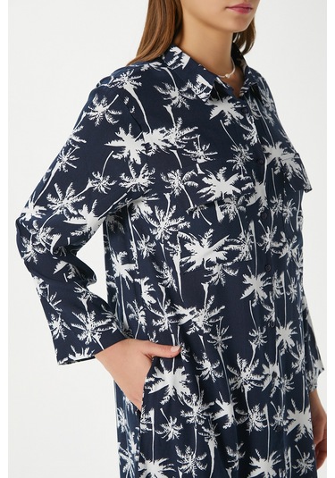 Modest Kadın Beach %100 Viskon Lacivert Ekru Önden Düğmeli Uzun Elbise Koyulacivertekru Çok Renkli Modest Kadın Beach %100 Viskon Lacivert Ekru Önden Düğmeli Uzun Elbise Koyulacivertekru Çok Renkli