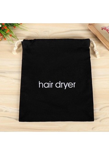 Pazly Suntek Siyah Siyah Saklama Saç Makinesi Kurutma Çantası Bağcıklı Kp Siyah