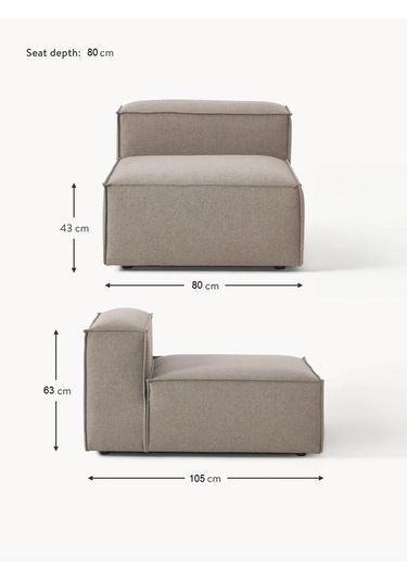 Most Mollis Orta Modül Berjer Silinebilir 10 Kahverengi Keten Kum