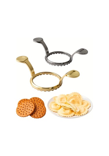 Honeybeeshop 2 Adet Çift Kulaklı Yuvarlak Mantı Ve Çörek Kalıbı Çinko Alaşım Pişirme Makinesi