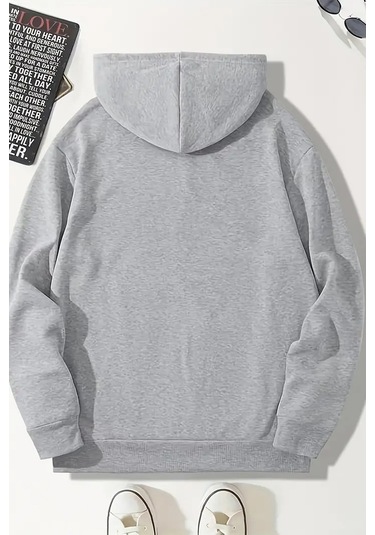 Duck Baskılı Oversize Sweatshirt Gri