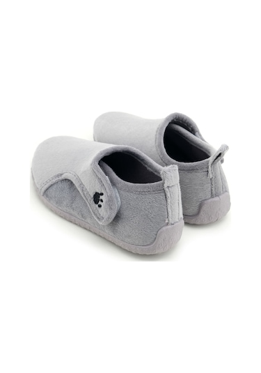 Gezer Kışlık Kız Çocuk Rahat Taban Cırt Cırtlı Ayarlanabilir Ev Okul Kreş Panduf Ayakkabı Gri