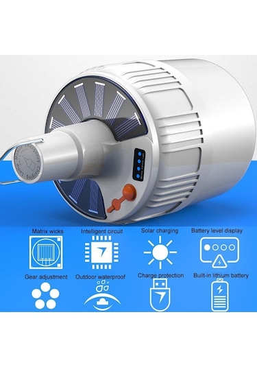 Cbtx Bahçe Aydınlatma Şarj Edilebilir Led Güneş Ampul Işık Su Geçirmez Gece Pazarı Durak Enerji Tasarruflu Lamba, Model: 42led Uzaktan Kumanda