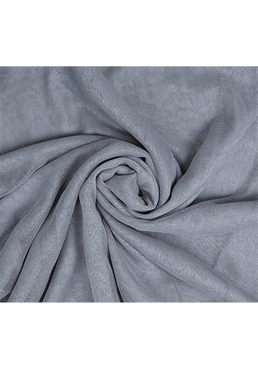 Damla Keten Görünümlü Leno Tül Perde Pilesiz Gri - Gri