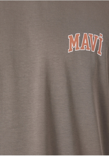 Mavi - Mavi Logo Baskılı Kahverengi Tişört 0611714-87875 Kahverengi