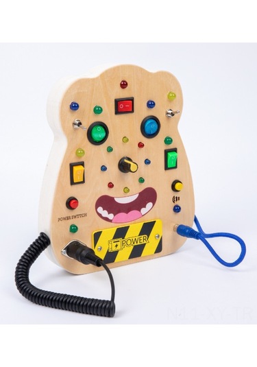 Shineyee Çocuklar İçin Eğitici Led Işıklı Ahşap Devre Tahtası Oyuncağı - Taşınabilir Ve Eğlenceli