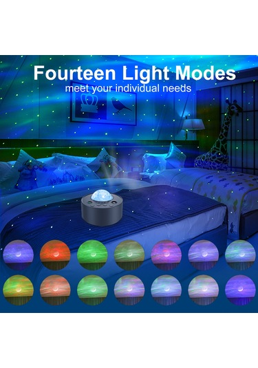 Wezone Romantik Usb Projeksiyon Lambası - Kuzey Işıkları Ve Ay Efekti İle Dekoratif Aydınlatma Beyaz