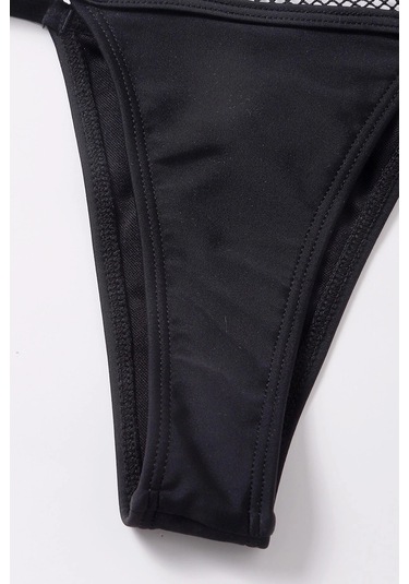 Kadın Siyah File Detaylı Iç Çamaşır Takımı Siyah