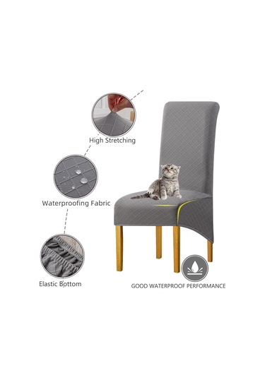 Skycity Kahverengi Pratik Tüylü Yüksek Omuzlu Sandalye Kılıfı - Su Geçirmez Elastik Desenli Toplu Satışlı Otel Banket Kılıfı DiğER