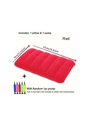 Trendooze 022 Gri 2 Adet Şişme Yastık Seti Manuel Pompa İle Boyun Bel Destek Seyahat Kamp Koltuk Yastığı Gri