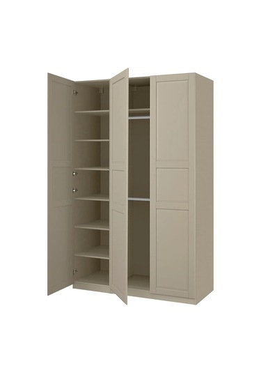 Ikea Gri Geniş Kapaklı Gardırop 150x58x236 Cm