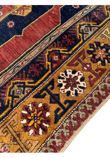 El Dokuma Antika 140 Yaşında Zile Halısı 130x230 Kök Boya Başyapıt Halı Kiremit