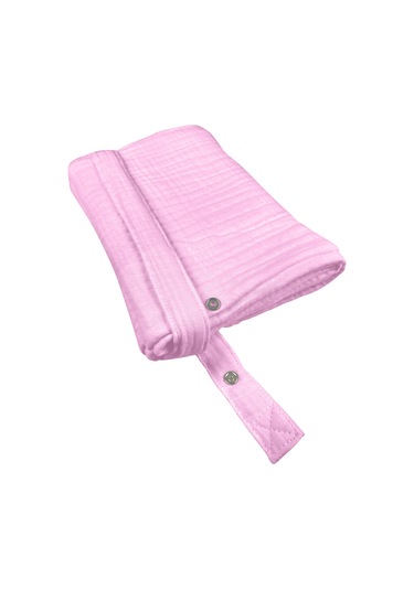 4 Katlı Müslin Bebek Emzirme Önlüğü Iç Göstermez Pamuk Pembe