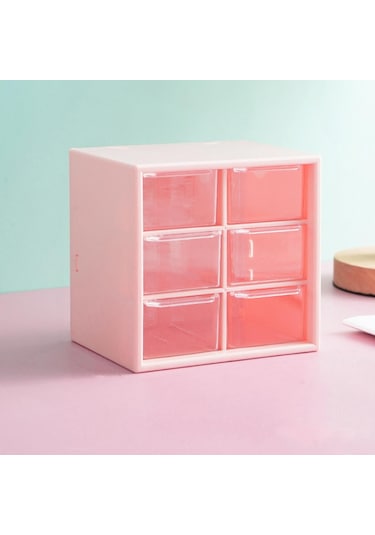 Ganzhoushop Depolama Kutusu Büyük Kapasiteli Yerden Tasarruf Sağlayan Pp Çekmece Tipi Masaüstü Kalem Makyaj Düzenleyici Kutusu Ev İçinpembe