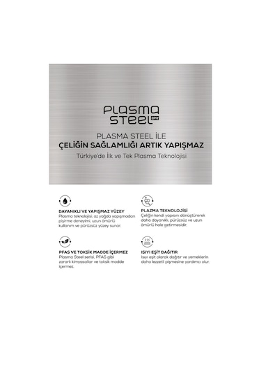 Karaca Plasma Steel 316+ 3ply Sahan 20 Cm Gümüş