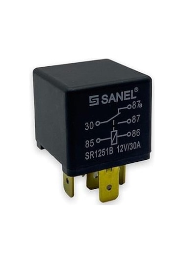 Sanel 12v Röle 5 Uçlu 30 A Çift Platin 30-85-86-87-87a
