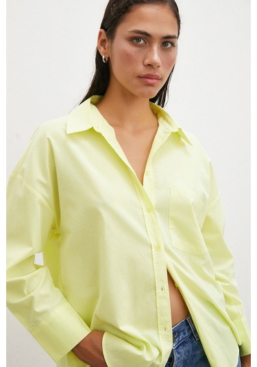 Never More Regular Fit Poplin Gömlek Sarı