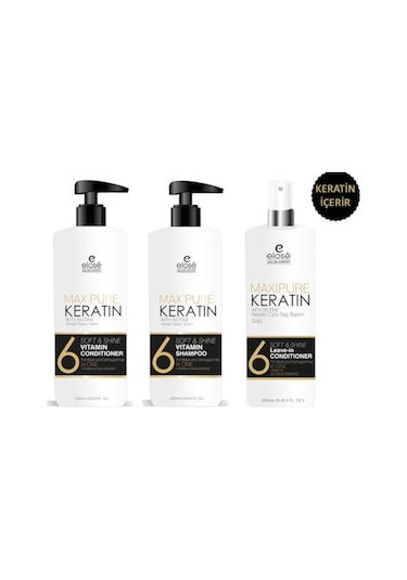 Elose Keratin Seti - Şampuan 1 L + Saç Krem 1 L + Süt 250 ML