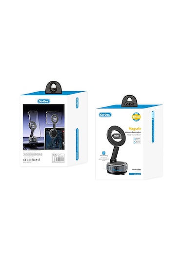 Go Des Gd-hd241 360 Derece Dönebilen Vakum Özellikli Magnetik Telefon Tutucu Siyah Siyah