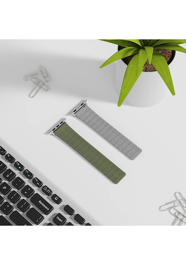 Apple Uyumlu Watch 40mm Ucy Krd-111 Çizgili Desenli Silikon Kordon-turuncu