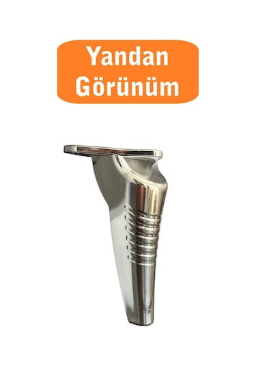 Homdep Kanepe Koltuk Tv Ünitesi Konsol Yükseltme Çizgili Model Plastik Ayak 19 Cm Krom Renk 6 Adet Krom