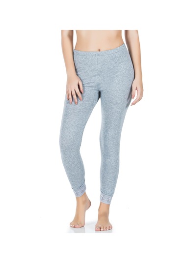 Paçası Dantelli Kadın Tayt 422 SiYAH